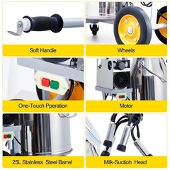 ✅Cow Milking Machine Portable 25 L/6.6 gal Automatic Pulsation Vacuum Milker
