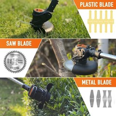 Cordless Weed Wacker 21V Stringless Weed Wacker Battery Powered Lightweight 3…