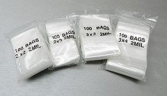 400 Zip Seal Lock Bags Assortment of 2×2 2×3 3×3 3×4 Assorted 2mil Clear Locking