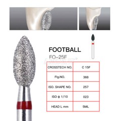 Dental FG Diamond Burs Football #368-023F Fine Red 10pcs/kit AZDENT