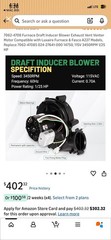 7062-4708 Draft Inducer Blower 115VAC 0.70A for York/Coleman/Luxaire