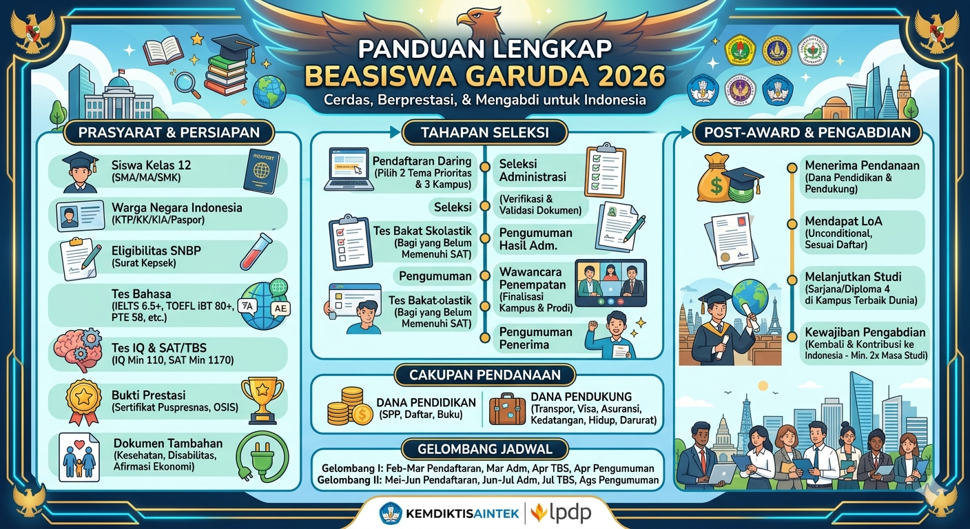 Beasiswa Garuda 2026: Jadwal, Syarat, dan Tahapan Seleksi Lengkap | dosenonline.com