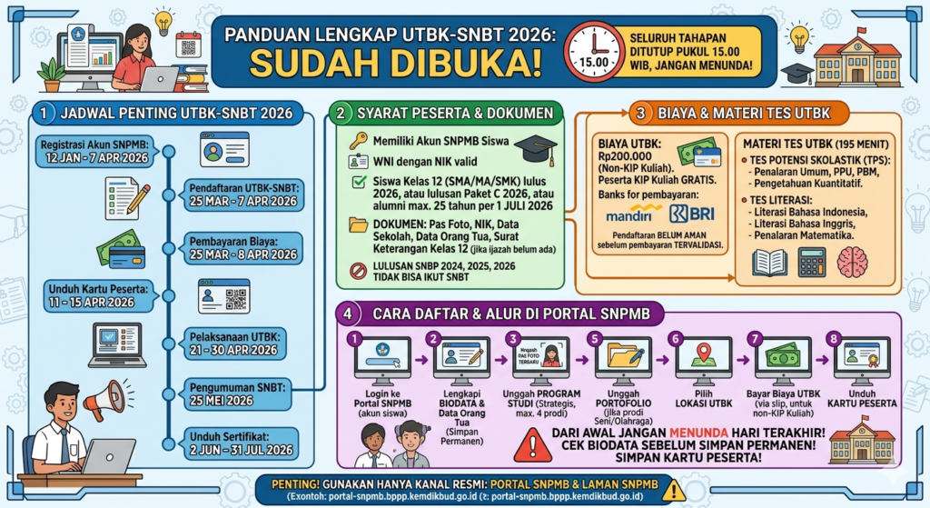 UTBK-SNBT 2026 Sudah Dibuka: Jadwal, Syarat, dan Cara Daftar Lengkap | dosenonline.com